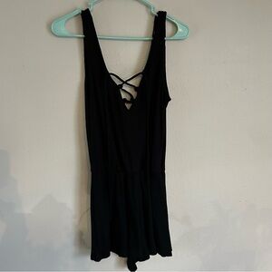 Black Ribbed Romper